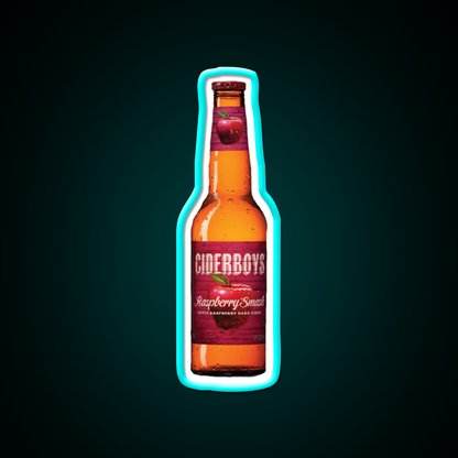 Raspberry Smash Hard Cider Cocktail Bar Decor Led Neon Sign Rgb Color - Size and dimension reference