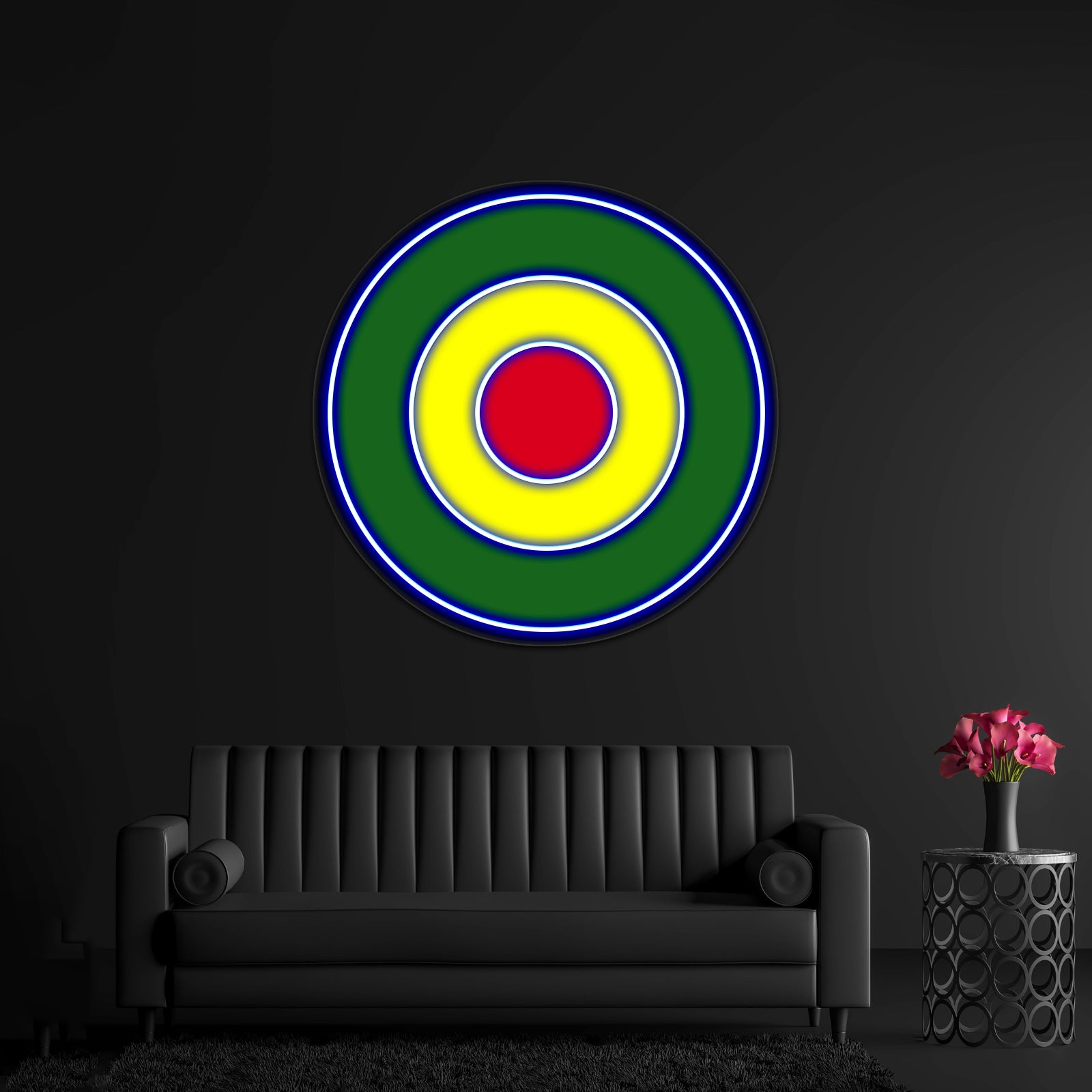 Rasta Mod Target Artwork Led Signs For Room | Shineneon