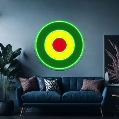 Rasta Mod Target Artwork Led Signs For Room