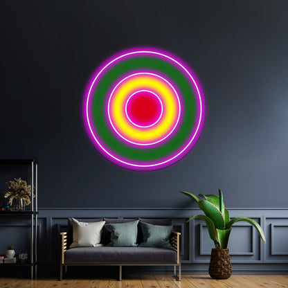 Rasta Mod Target Artwork Led Signs For Room