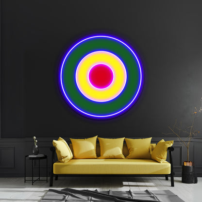 Rasta Mod Target Artwork Led Signs For Room