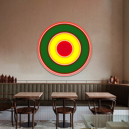 Rasta Mod Target Artwork Led Signs For Room