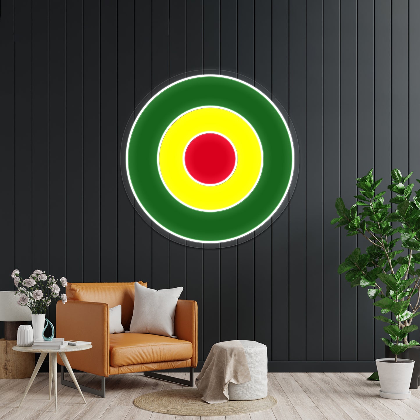 Rasta Mod Target Artwork Led Signs For Room