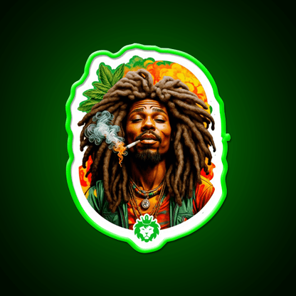 Rastafari Weed Hemp Inspired Green Leaf Led Neon Sign Rgb Color - Shineneon