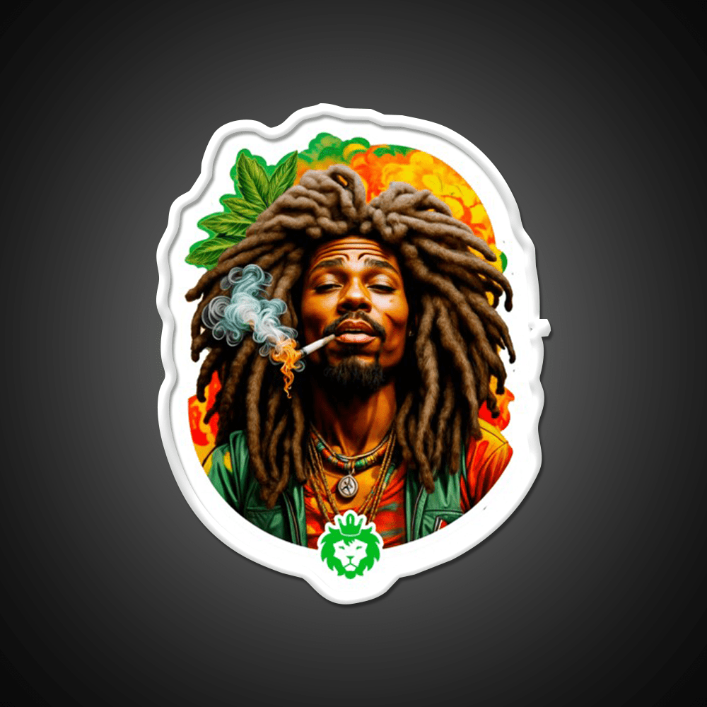Rastafari Weed Hemp Inspired Green Leaf Led Neon Sign Rgb Color - Shineneon
