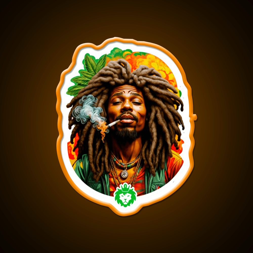 Rastafari Weed Hemp Inspired Green Leaf Led Neon Sign Rgb Color - Shineneon