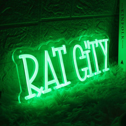 Rat City Green Led Neon Sign - Shineneon