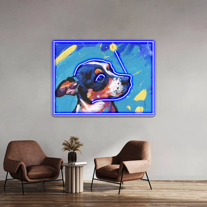 Rat Terrier Dog Bright Colorful Pop Dog Artwork Led Signs For Room | Shineneon