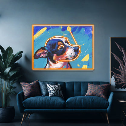 Rat Terrier Dog Bright Colorful Pop Dog Artwork Led Signs For Room | Shineneon