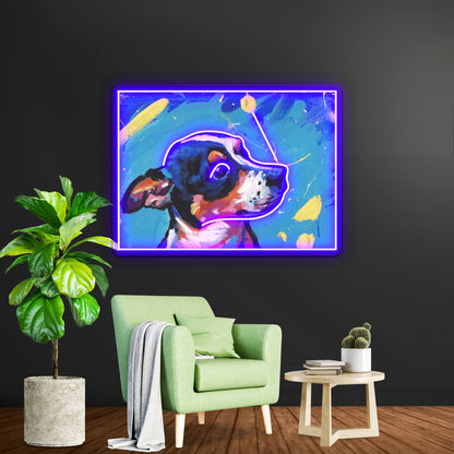 Rat Terrier Dog Bright Colorful Pop Dog Artwork Led Signs For Room | Shineneon