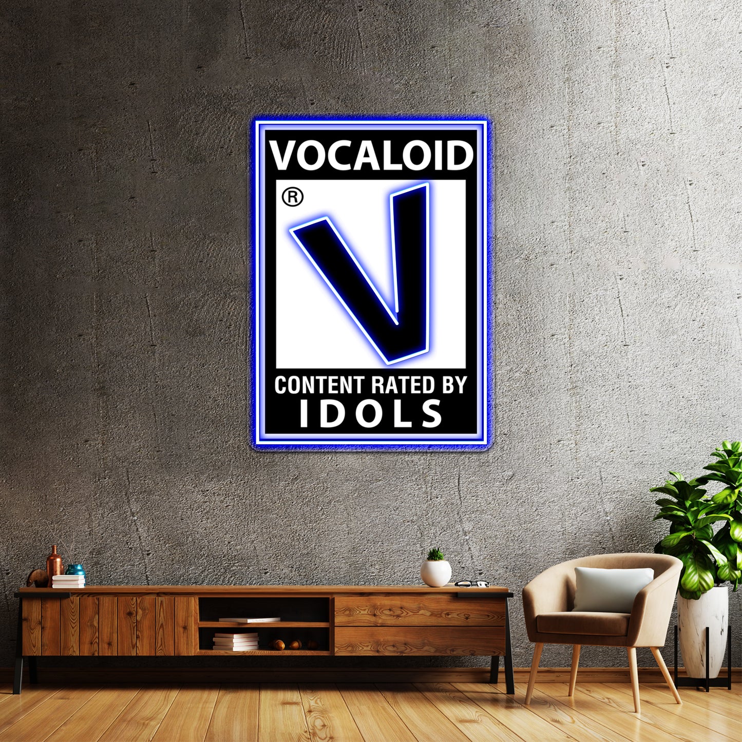 Rated Vocaloid Shirt Artwork Led Signs For Room