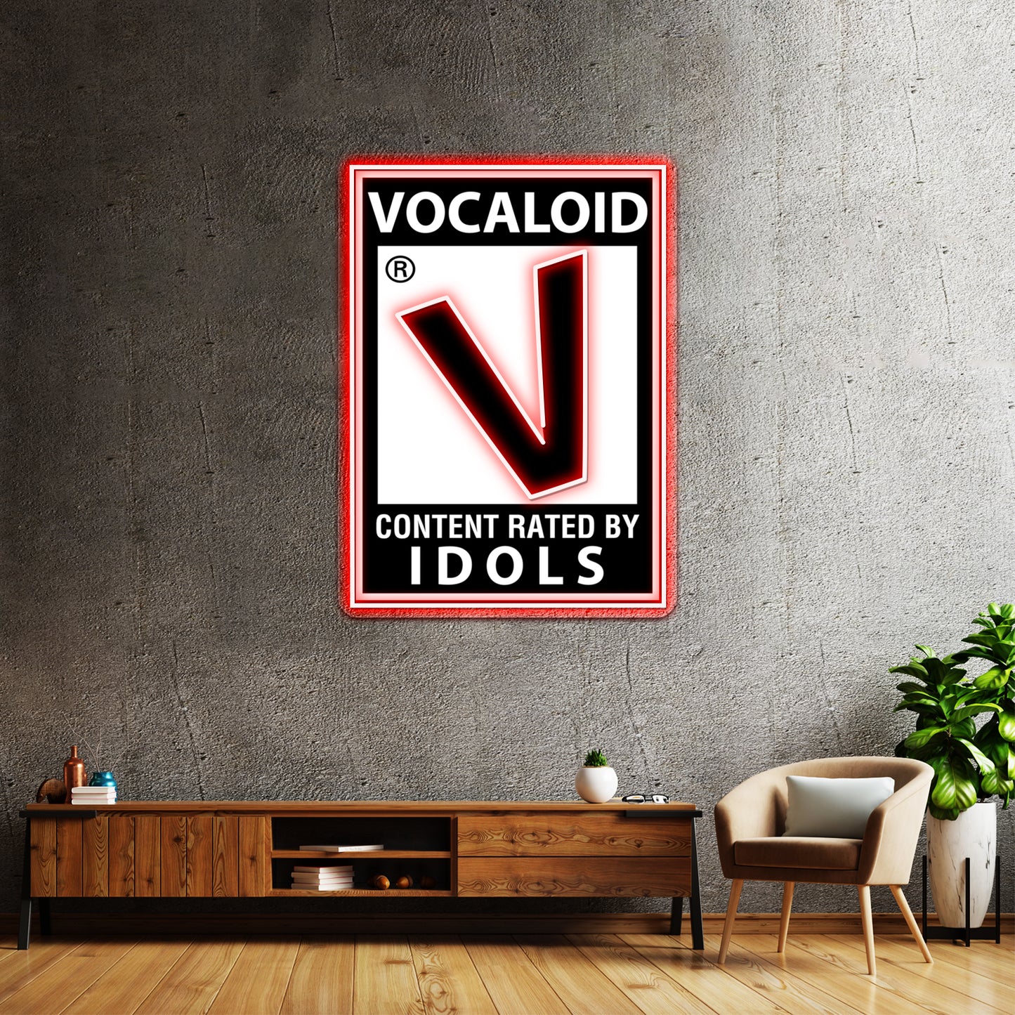 Rated Vocaloid Shirt Artwork Led Signs For Room