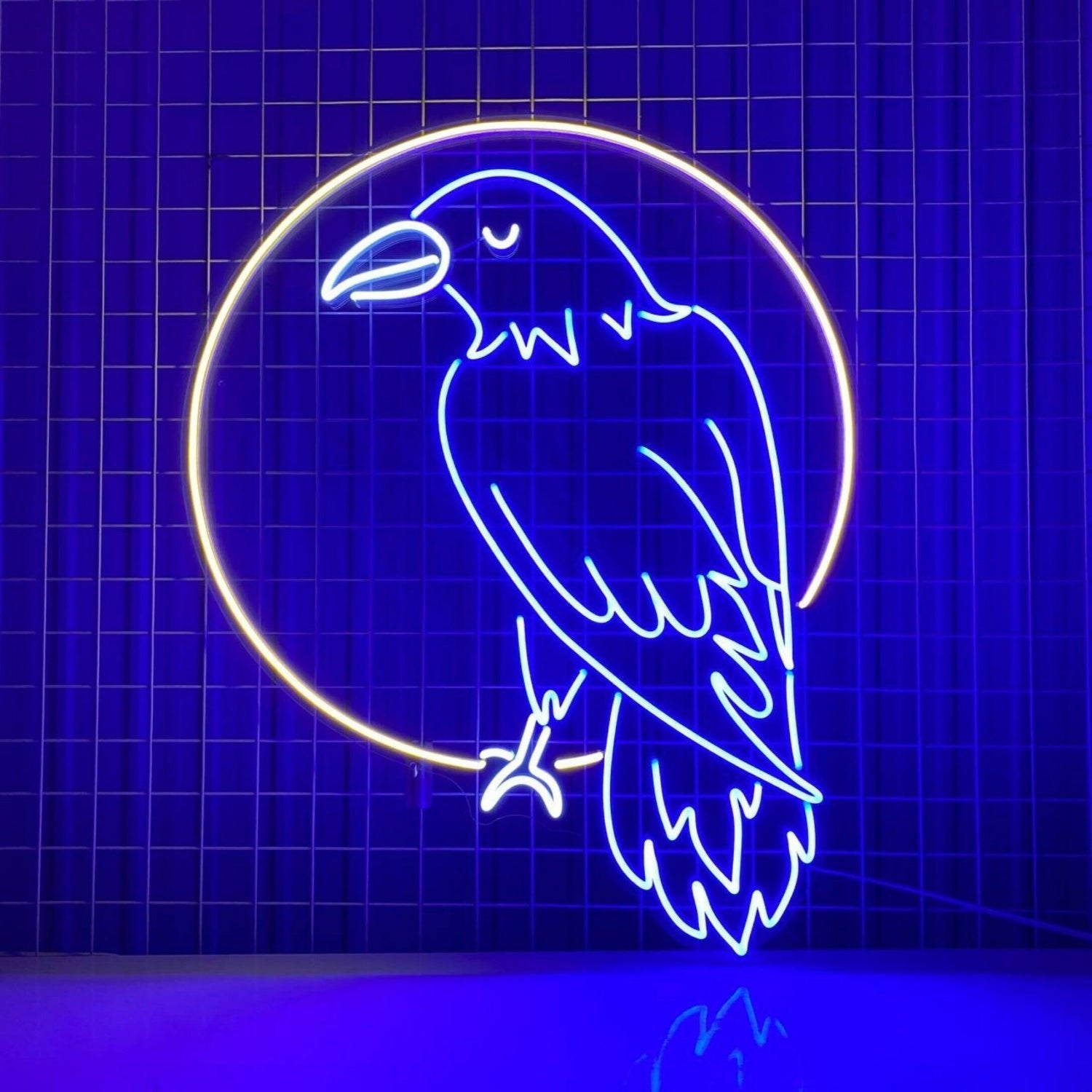 Raven Led Neon Sign Raven Led Light Raven In Circle Animal Neon - Shineneon