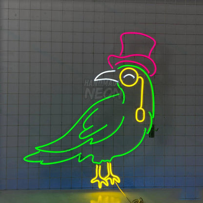 Raven Wear Topper Hat Monocle Led Neon Sign | Shineneon