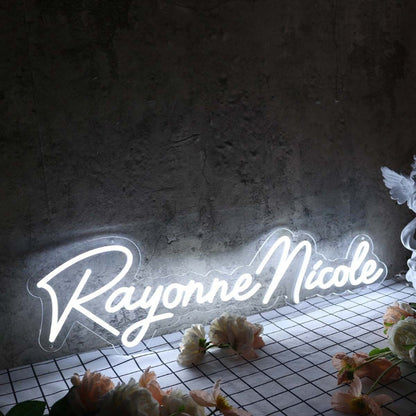 Rayonne Nicole White Led Neon Sign - Shineneon