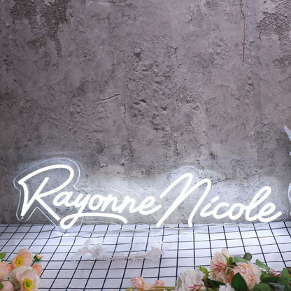 Rayonne Nicole White Led Neon Sign - Shineneon