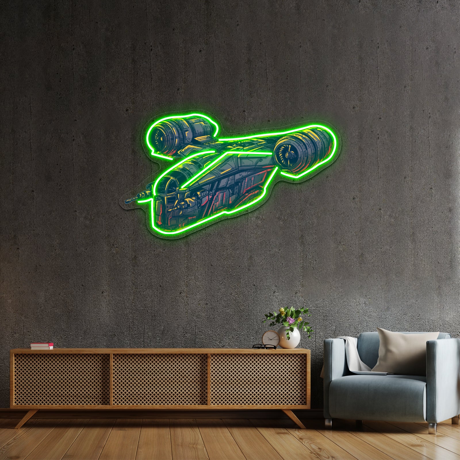 Razor Crest Artwork Led Signs For Room | Shineneon