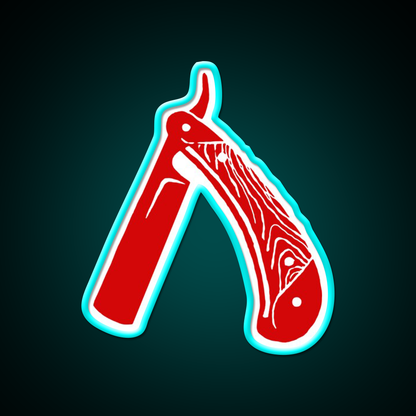 Razor Red Barber Shop Haircut Led Neon Sign - Size and dimension reference