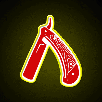 Razor Red Barber Shop Haircut Led Neon Sign - Custom LED neon sign front view