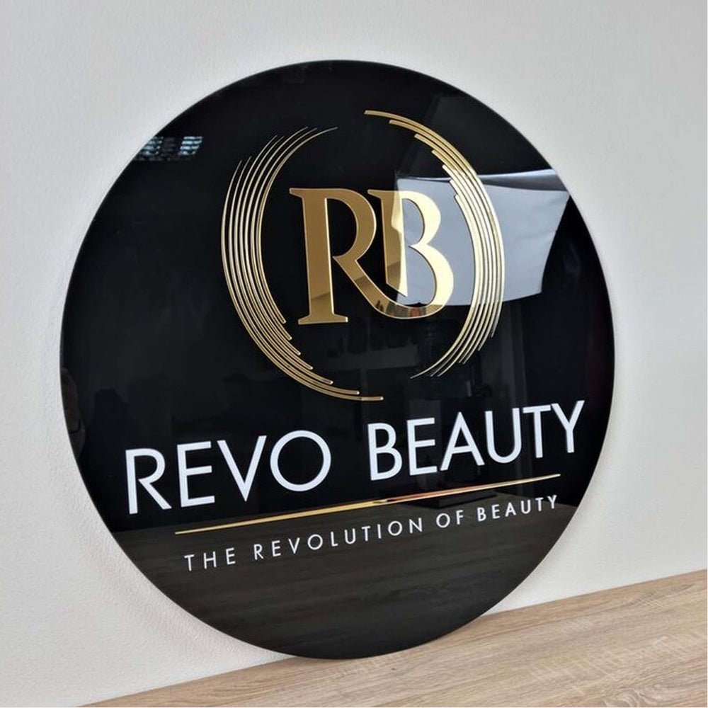 Rb Revo Beauty Acrylic Business Logo Sign - Shineneon