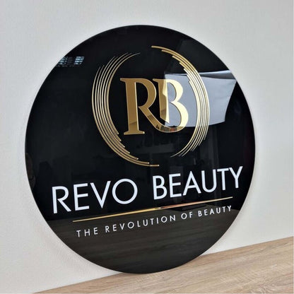 Rb Revo Beauty Acrylic Business Logo Sign - Shineneon