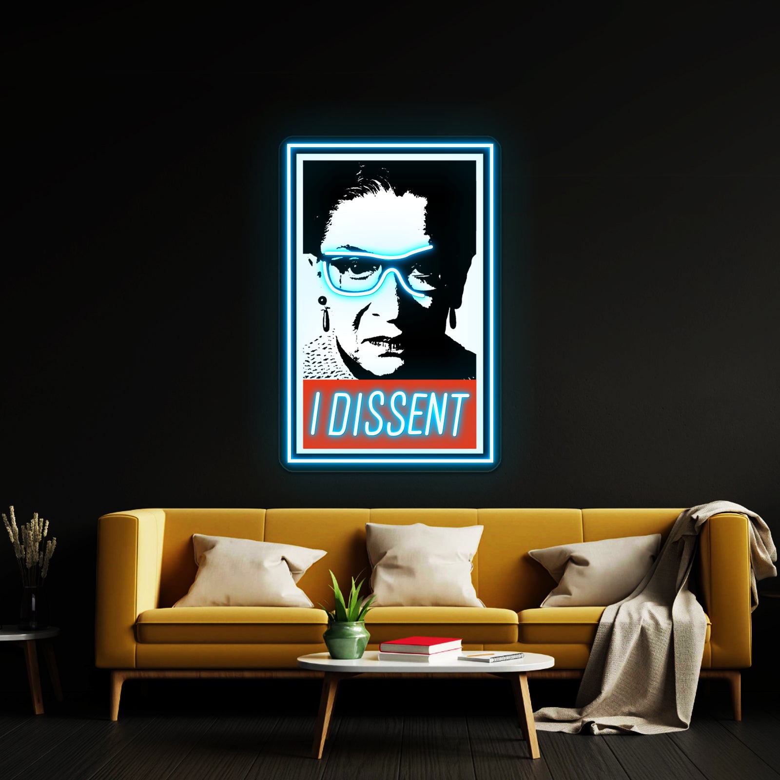 Rbg I Dissent Artwork Led Signs For Room | Shineneon
