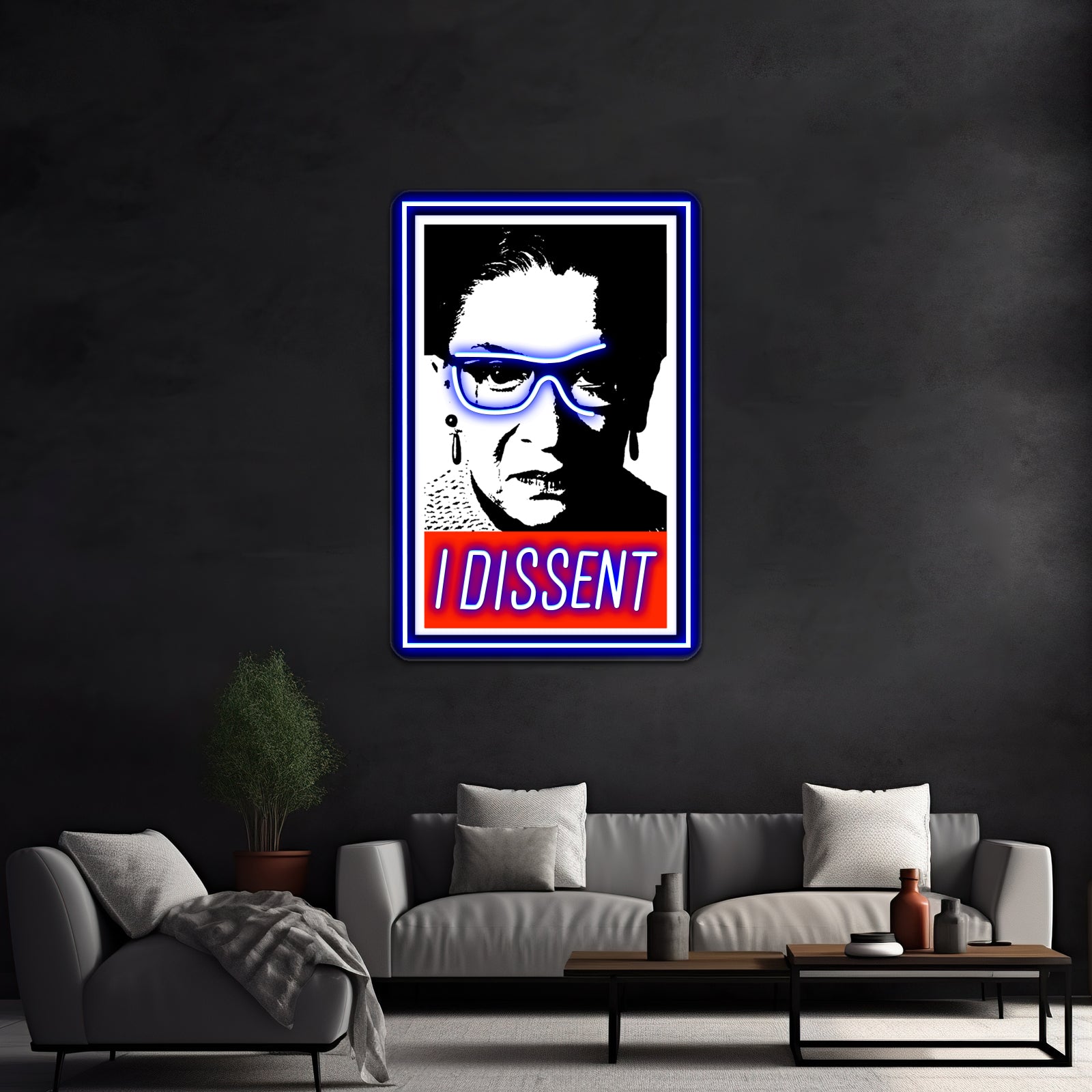 Rbg I Dissent Artwork Led Signs For Room | Shineneon