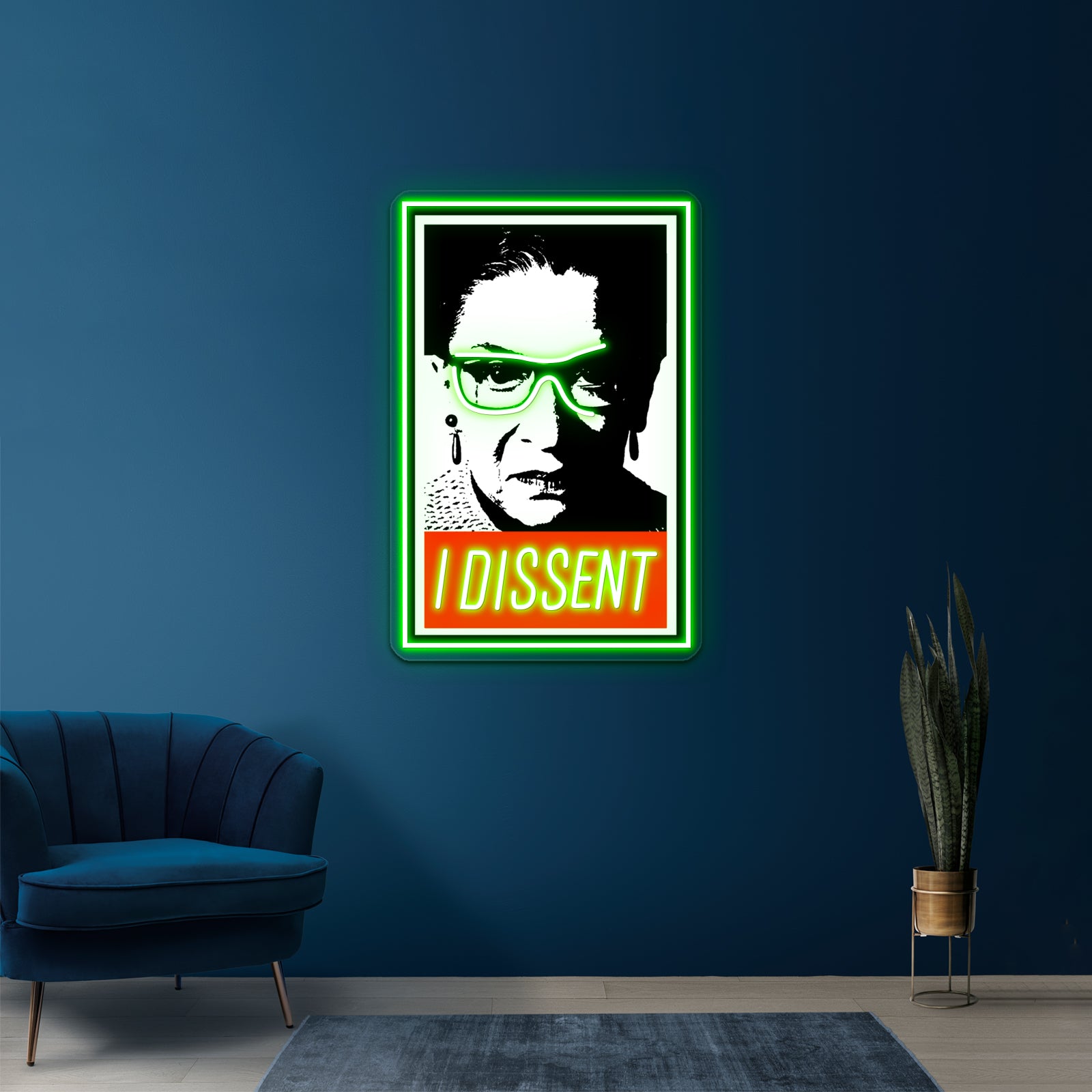 Rbg I Dissent Artwork Led Signs For Room | Shineneon