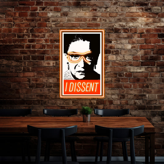 Rbg I Dissent Artwork Led Signs For Room