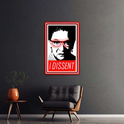 Rbg I Dissent Artwork Led Signs For Room