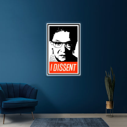 Rbg I Dissent Artwork Led Signs For Room