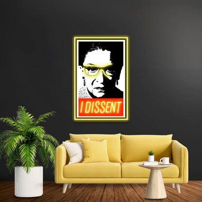 Rbg I Dissent Artwork Led Signs For Room