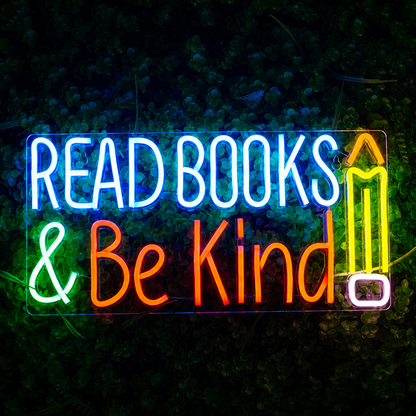 Read Books And Be Kind LED Neon Sign - 01 Original Product Image