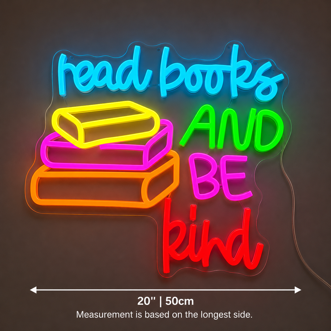 Read Books And Be Kind LED Neon Sign Wall Neon Sign - 04 Size Image