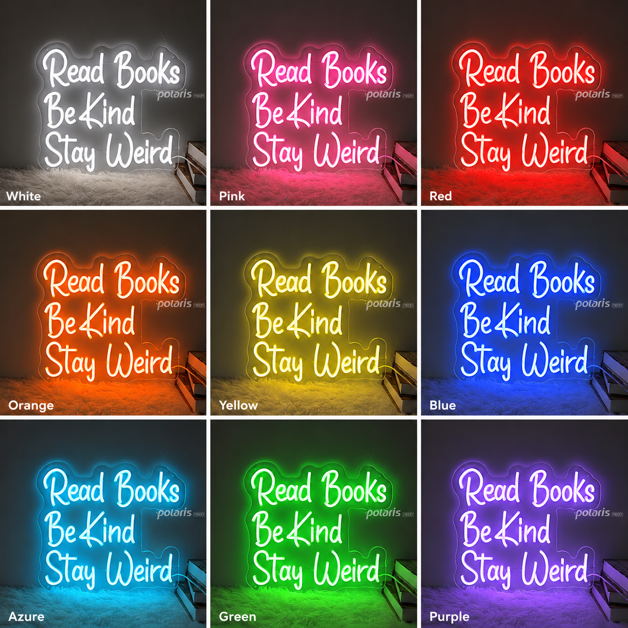 Read Books Be Kind Stay Weird LED Neon Sign Home Wall Art - Shineneon