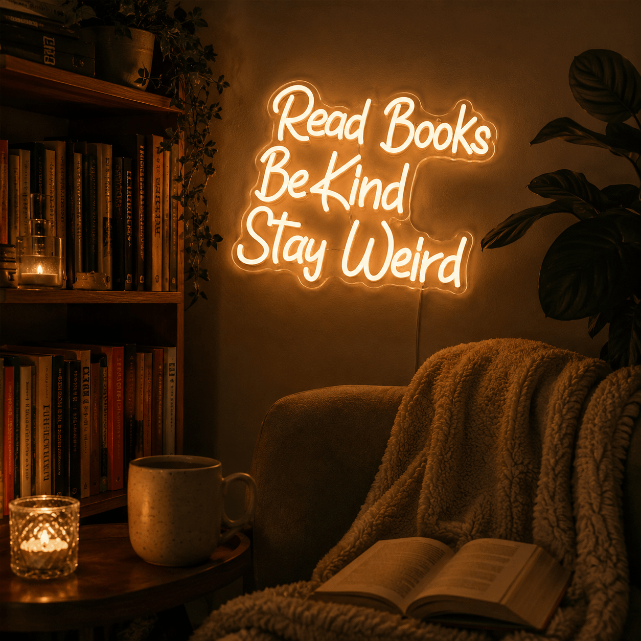 Read Books Be Kind Stay Weird LED Neon Sign Wall Neon Sign - Shineneon