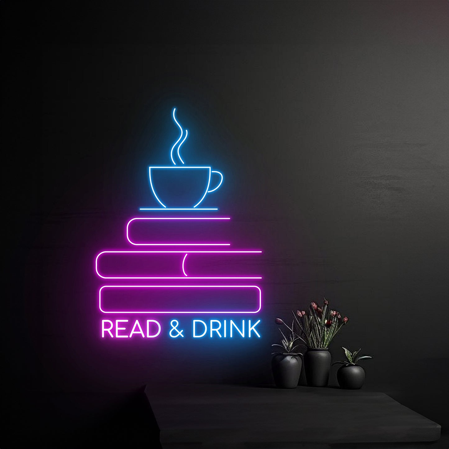 Read Drink Neon Sign