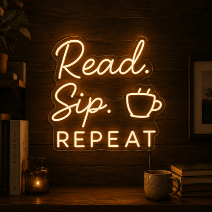 Read Sip Repeat LED Neon Sign - Shineneon