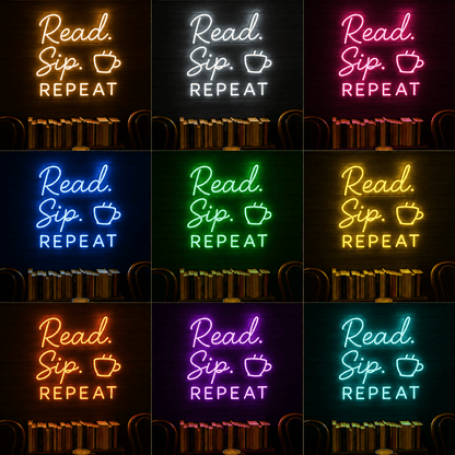 Read Sip Repeat LED Neon Sign - Shineneon