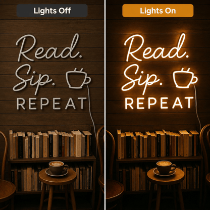Read Sip Repeat LED Neon Sign - Shineneon