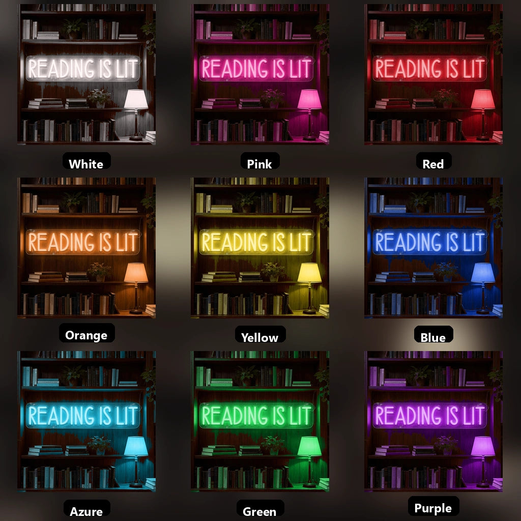 Reading Is Lit LED Neon Sign - 05 Color Grid