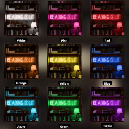 Reading Is Lit LED Neon Sign - 05 Color Grid