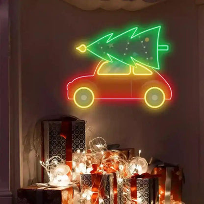 Ready For Christmas Car Tree Led Neon Sign Indoor Holiday Decor | Shineneon