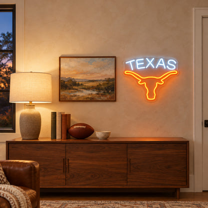 Texas Longhorn LED Neon Sign - lifestyle view