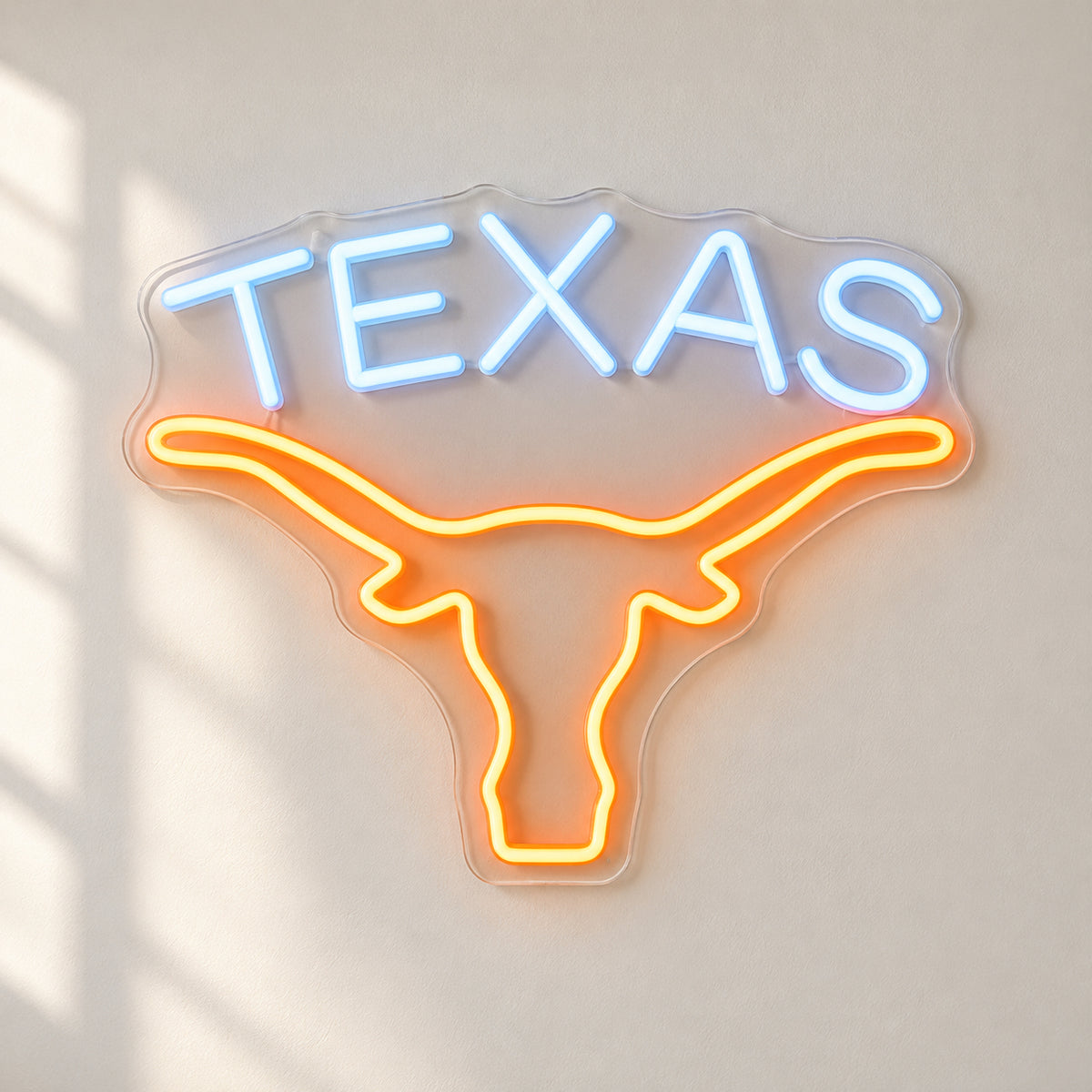 Texas Longhorn LED Neon Sign - natural light view