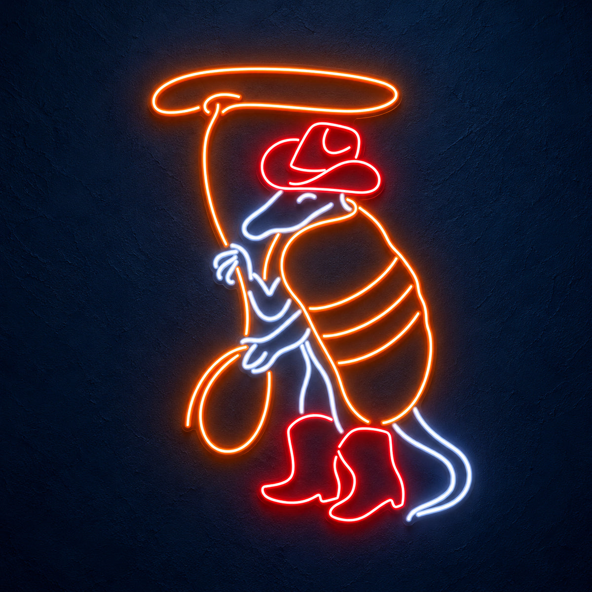 Cowboy Shrimp With Lasso LED Neon Sign - product hero