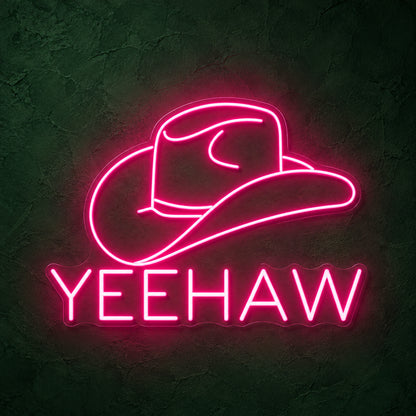 Yeehaw Cowboy Hat LED Neon Sign - product hero