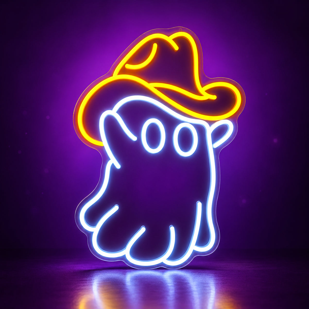 Cowboy Ghost LED Neon Sign - advertising view