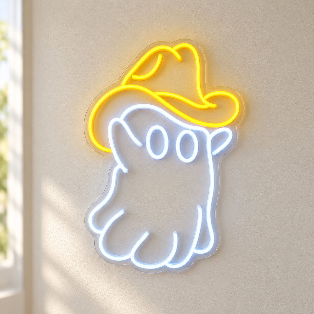 Cowboy Ghost LED Neon Sign - natural light view