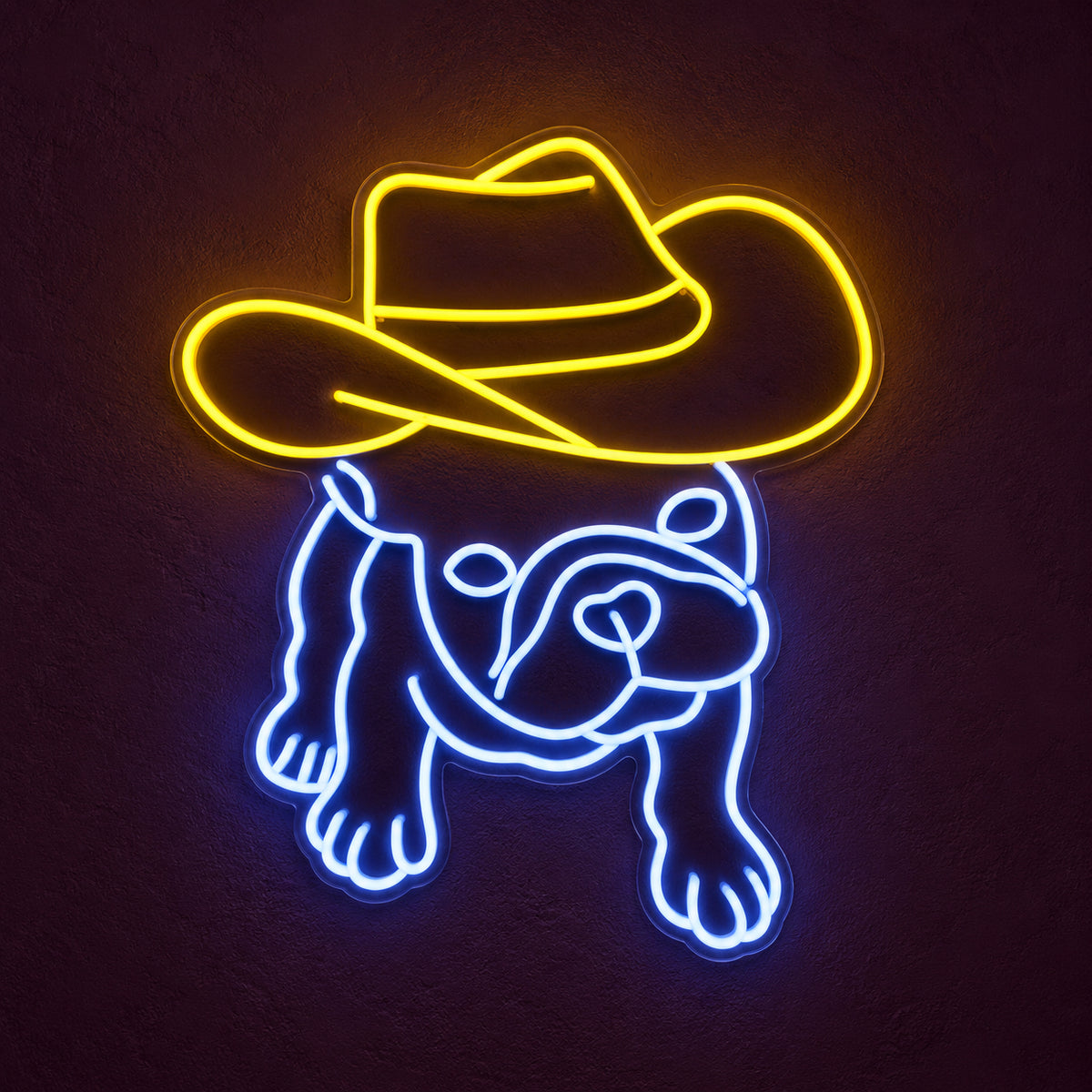 Cowboy French Bulldog LED Neon Sign - product hero